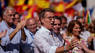 Alberto Feijoo, le chef du PP, lors de la manifestation de dimanche