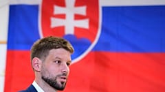 Michal Šimečka al voto. (Bratislava, 30.9.2023)