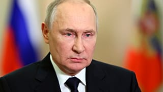 Russian President Vladimir Putin during the anniversary of the referendum called illegal by the UN in four Ukrainian regions one year ago, in Moscow, Sept. 30, 2023
