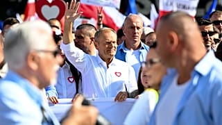 Opposition leader Donald Tusk at an opposition rally in Warsaw, Poland on October 1st 2023.