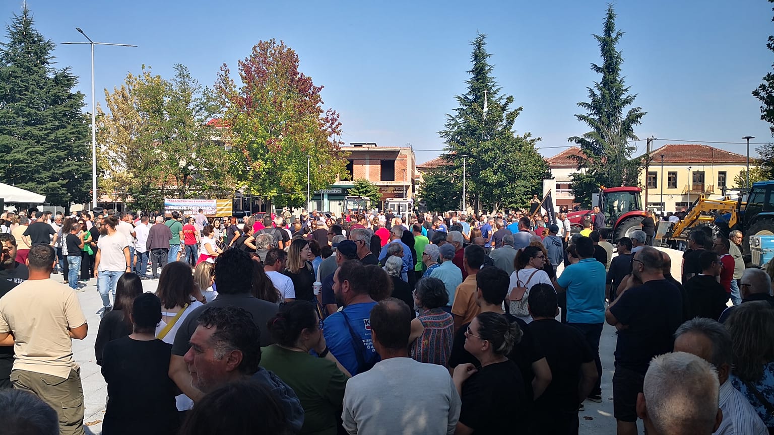 Στιγμιότυπο από το συλλαλητήριο στον Παλαμά