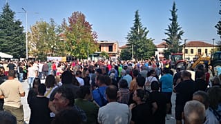 Στιγμιότυπο από το συλλαλητήριο στον Παλαμά