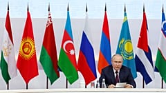 Rusya Devlet Başkanı Vladimir Putin 9 Haziran 2023 tarihinde Avrasya Hükümetlerarası Konseyi toplantısı sırasında bir konuşma yapıyor