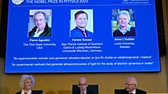 Os três galardoados com o Prémio Nobel da Física
