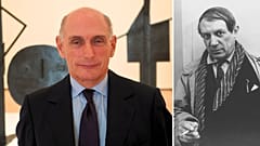 (L) Bernard Ruiz Picasso pictured at the opening of the Picasso Sculpture exhibition at the Guggenheim in Bilbao 