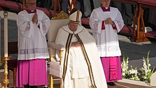 Pope Francis presides over mass to open the Synod of Bishops in St. Peter's Square at The Vatican, Wednesday, Oct.4, 2023