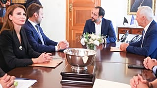 Ο Στέφανος Κασσελάκης έγινε δεκτός από τον Πρόεδρο της Κυπριακής Δημοκρατίας, Νίκο Χριστοδουλίδη