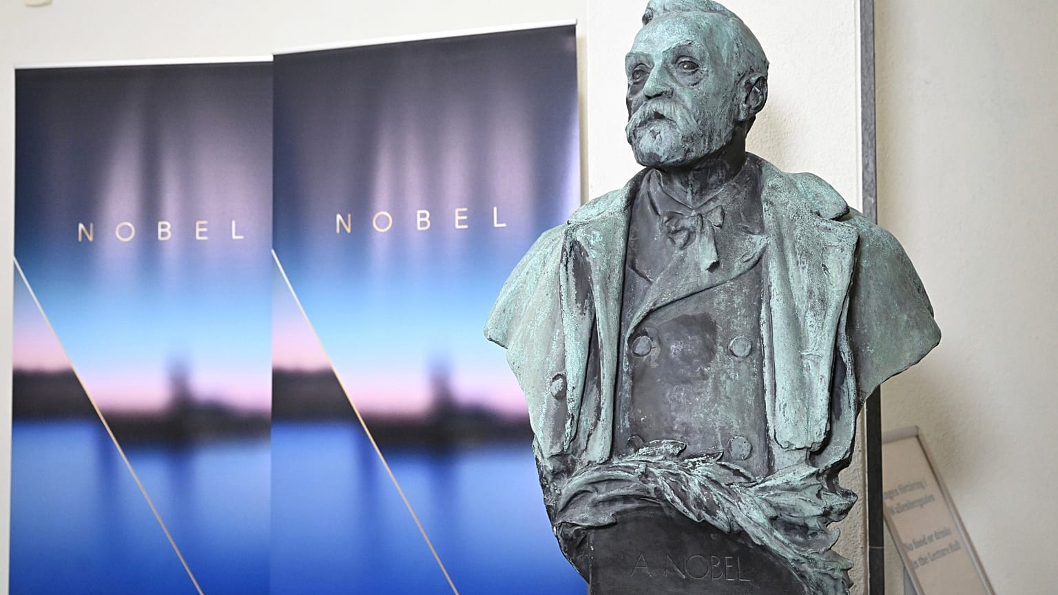 Stockholm'deki Karolinska Enstitüsü'nde bulunan Alfred Nobel'in büstü.