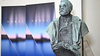 Stockholm'deki Karolinska Enstitüsü'nde bulunan Alfred Nobel'in büstü.