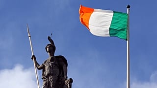The Irish flag flies atop the General Post Office in Dublin.