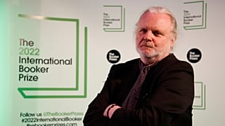 Jon Fosse, author of shortlisted novel 'A New Name: Septology VI-VII', poses ahead of the 2022 International Booker Prize ceremony in London, Thursday, May 26, 2022