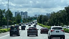 Motorists ply along the central expressway in Singapore on June 4, 2020.