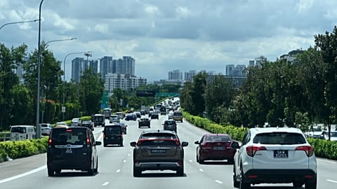 Motorists ply along the central expressway in Singapore on June 4, 2020.