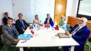 A side event on migration attended by the leaders of Albania, France, Italy, the Netherlands, the UK and the European Commission was held during the EPC summit on Oct. 5, 2023
