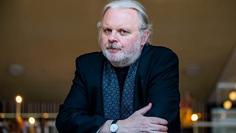Norwegian author Jon Fosse' poses for a photo as his book Septologien is launched at Det Norske Teatret in Oslo, Sept. 6, 2019. 