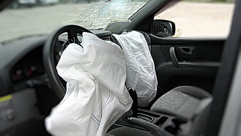 Accident with airbags deployment