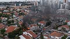 سقوط صواريخ الفصائل الفلسطينية على عسقلان جنوب إسرائيل. 2023/10/07