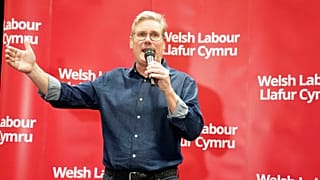 Labour Party leader Sir Keir Starmer addresses a Welsh Labour reception at the Labour Party Conference in Liverpool, England, Sunday, Oct. 8, 2023.