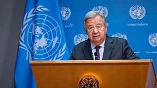 Antonio Guterres durante il suo discorso alle Nazioni Unite. 