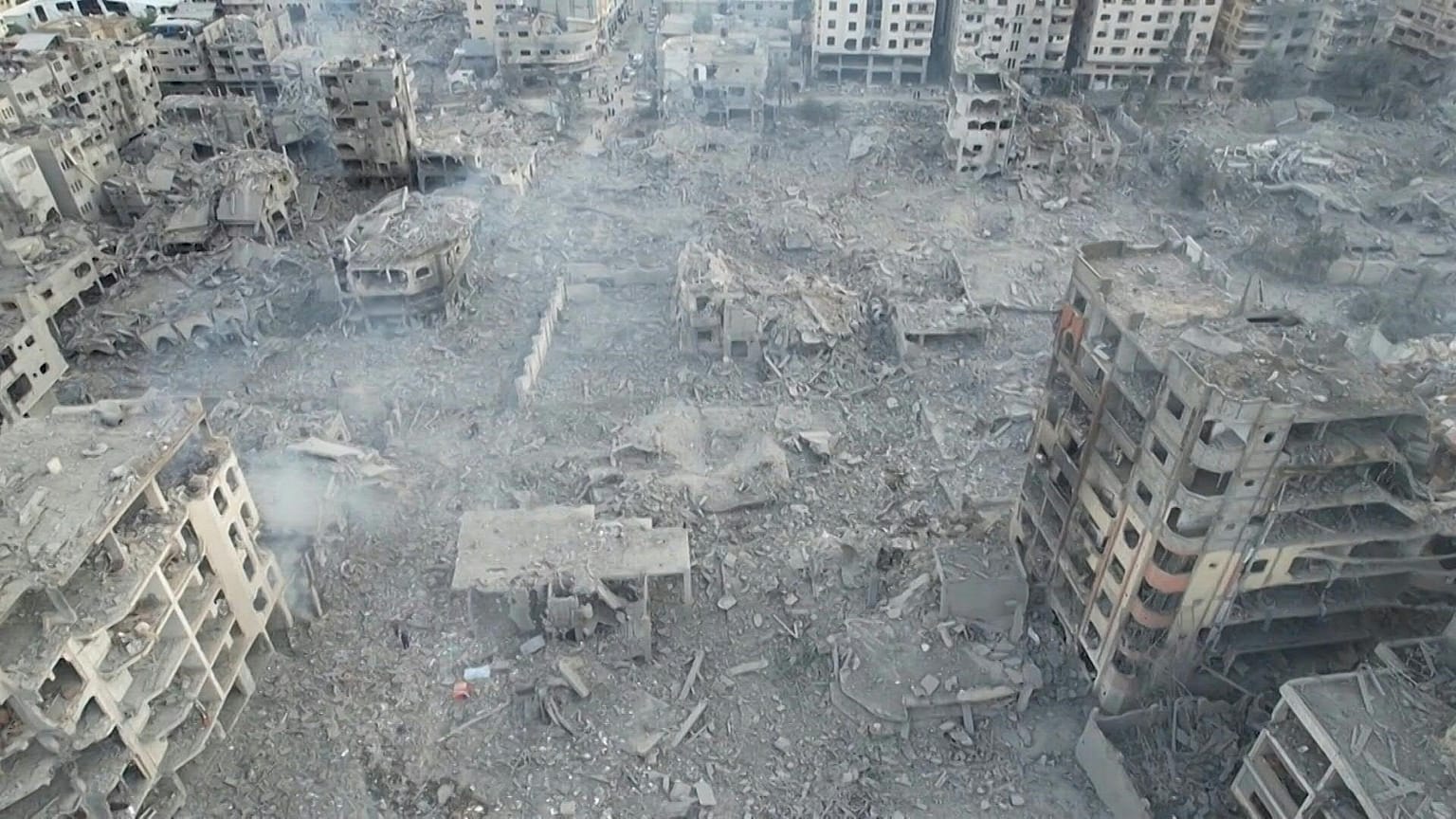 صورة جوية للدمار في غزة جراء القصف الإسرائيلي