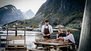 Dine on a private island with Holmen Lofoten hotel.
