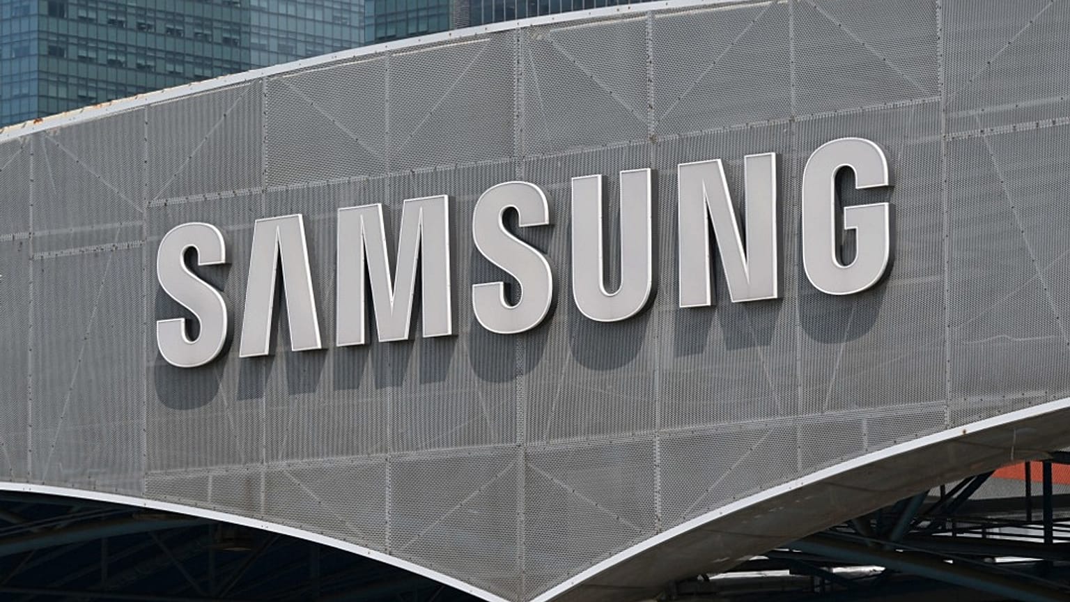 The logo of Samsung Electronics at the company's headquarters in Suwon, South Korea.