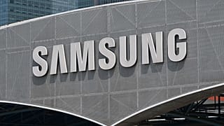 The logo of Samsung Electronics at the company's headquarters in Suwon, South Korea.