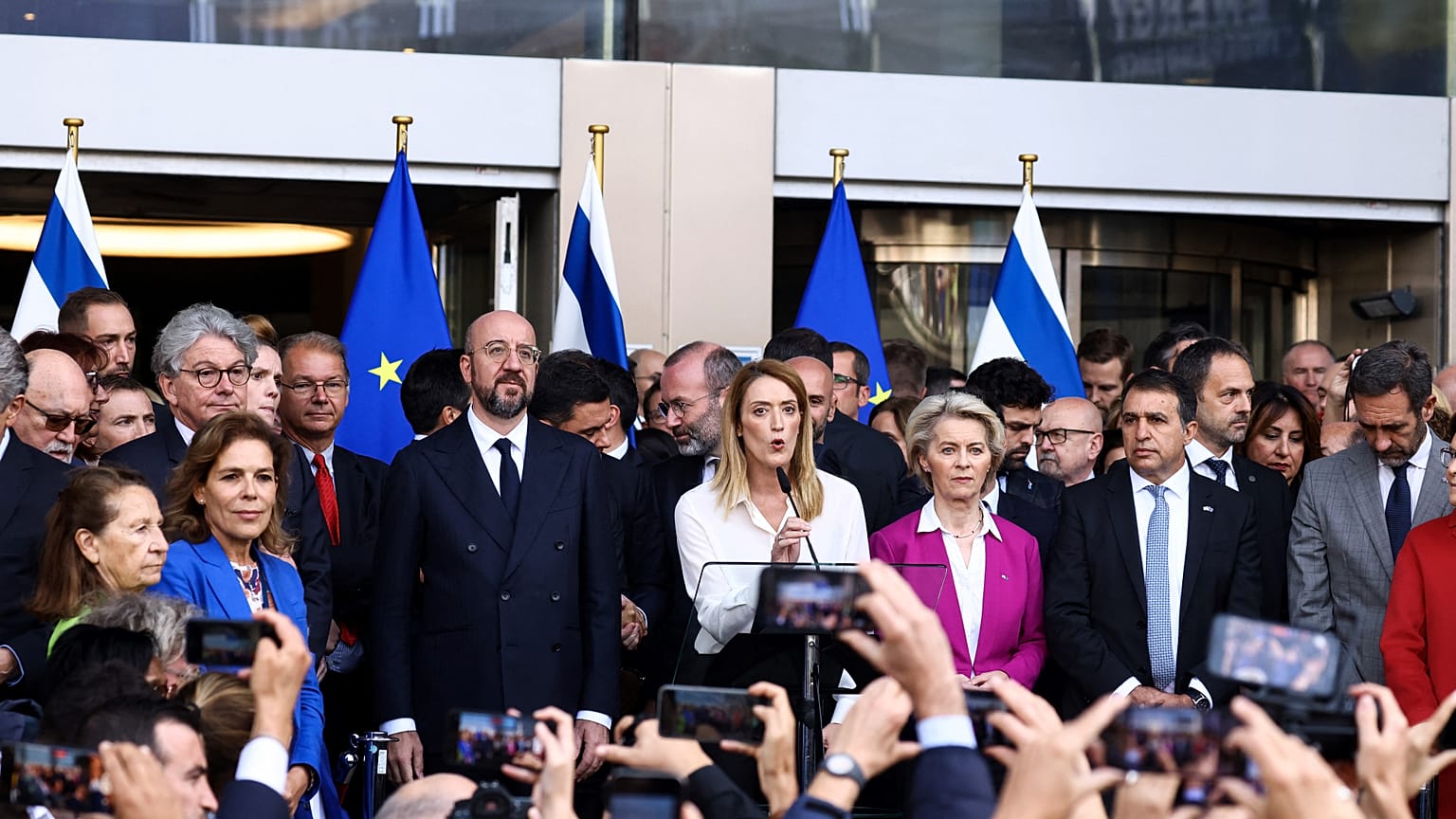 Az uniós megemlékezésen felszólaló Roberta Metsola