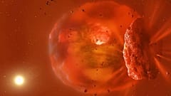 A visualisation of the remnants of the planetary collision