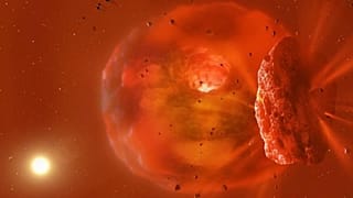 A visualisation of the remnants of the planetary collision