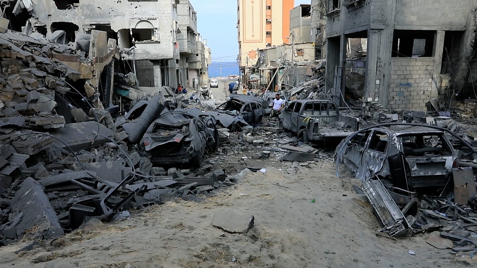 Der Hafen der Stadt Gaza wurde von Bomben getroffen.