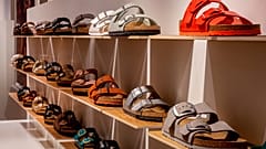 Birkenstock sandals are displayed in Birkenstock store in Frankfurt, Germany, Wednesday, Oct. 4, 2023.