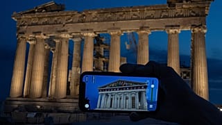 A new augmented reality app called "Chronos" (for the Greek god of time) helps visitors see the Acropolis in all its former glory.