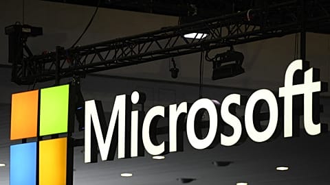 Logo of US multinational technology corporation Microsoft.