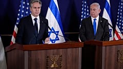 US-Außenminister Antony Blinken (l.) und der israelische Ministerpräsident Benjamin Netanjahu bei einem Presseauftritt