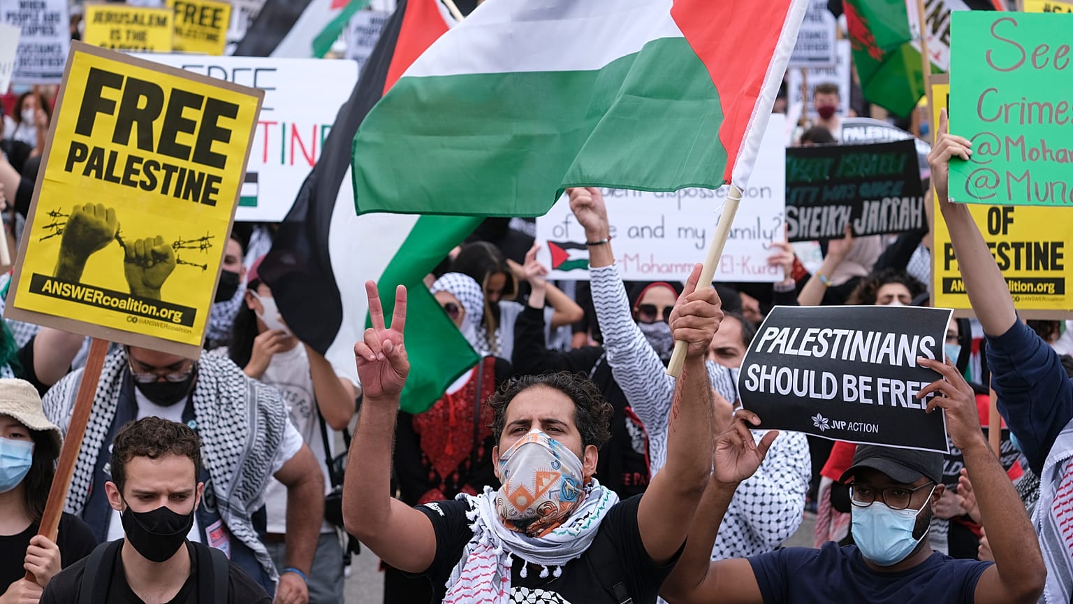 مظاهرة مؤيدة لفلسطين في لوس أنجلوس، الولايات المتحدة