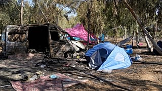 El lugar de un festival de música cerca de la frontera con la Franja de Gaza en el sur de Israel. 12 de octubre de 2023.