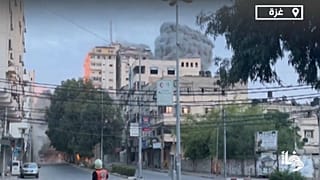 لحظة قصف البرج السكني
