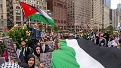 حمایت از فلسطینیان در شیکاگو به تاریخ یازدهم اکتبر ۲۰۲۳