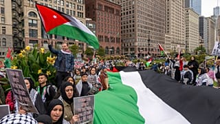 حمایت از فلسطینیان در شیکاگو به تاریخ یازدهم اکتبر ۲۰۲۳