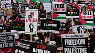 Une manifestation pro-palestinienne à Londres, samedi 14 octobre 2023