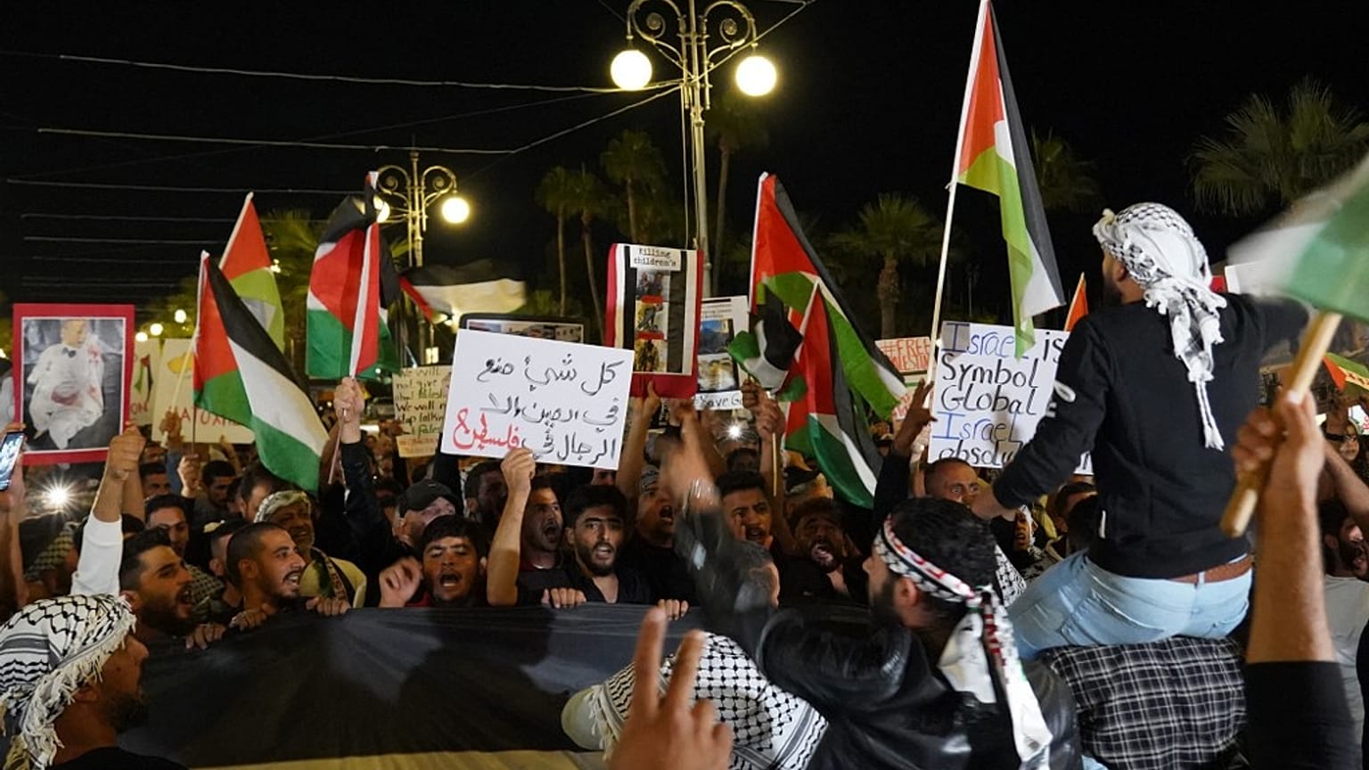 Manifestação pró-palestiniana em Chipre