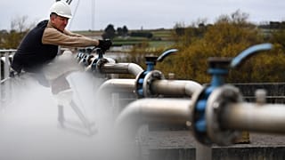 Work at a wastewater treatment plant