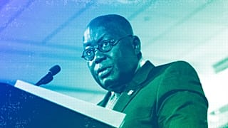 Ghana's President Nana Akufo-Addo speaks in Washington DC, February 2018