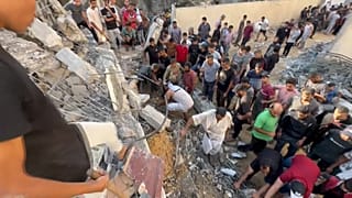 Destroyed building in Khan Yunis