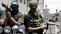 Militantes de Hamás en la franja de Gaza