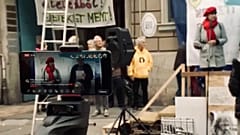 Demonstráció a 8. kerületi Dankó utcában 2023. október 19-én