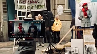 Demonstráció a 8. kerületi Dankó utcában 2023. október 19-én