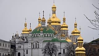 The Monastery of the Caves, also known as Kyiv-Pechersk Lavra, one of the holiest sites of Eastern Orthodox Christians, is seen on March 23, 2023, in Kyiv, Ukraine