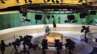 Archív fotó: az Al Dzsazíra stúdiója a katari Dohában